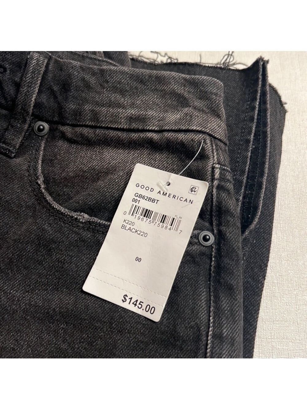 Good American Good Boy Jeans Black220 Size 24 NWT - Picture 7 of 8